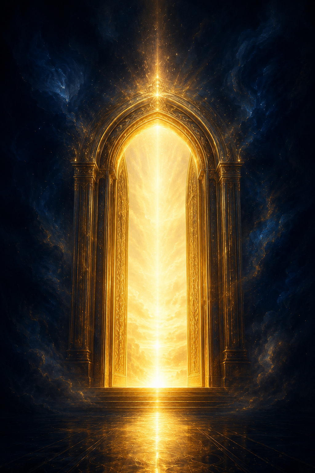 A doorway of golden light